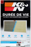 K&N HVAC Filter - 16 x 25 x 1, Reusable Synthetic Pleated Air Filter with MERV 11 Rating
