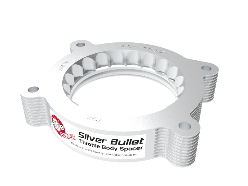 aFe Silver Bullet Aluminum Throttle Body Spacer for Chevrolet Corvette C8 (2020-2026) - Part Number 46-34017