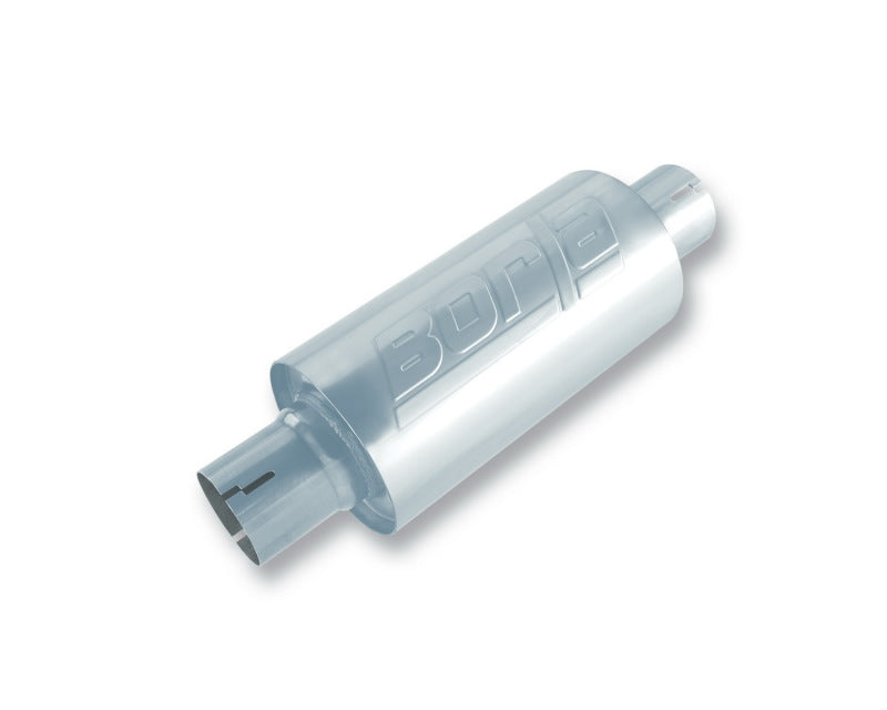 Borla Universal S-Type 2.5-Inch Inlet/Outlet Muffler - Compact, Reversible Design with 5-Inch Body Length