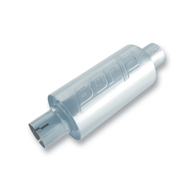 Borla Universal S-Type 2.5-Inch Inlet/Outlet Muffler - Compact, Reversible Design with 5-Inch Body Length