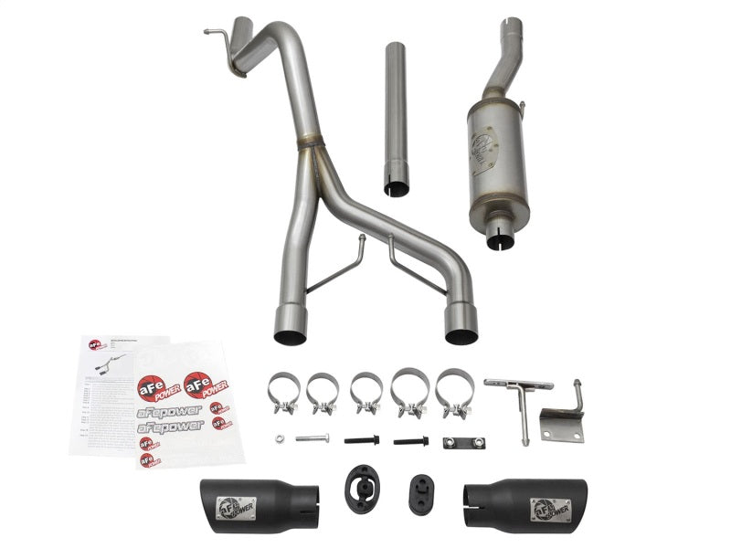 aFe Rebel Series Dual Wide Center Exit Cat-Back Exhaust System for 2007-2017 Jeep Wrangler (V6-3.6L/3.8L)