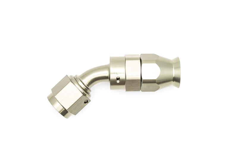 DeatschWerks 6AN Female Swivel 45-Degree Hose End PTFE with Olive Insert - Anodized Titanium