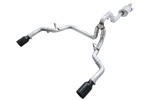 AWE Tuning 2015+ Ford F-150 0FG Dual Exit Performance Exhaust System with 5-Inch Diamond Black Tips
