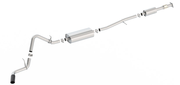 Borla S-Type Cat-Back Exhaust System for Chevy Silverado & GMC Sierra 1500 with 2.7L Turbo Engine – Black Chrome Tip