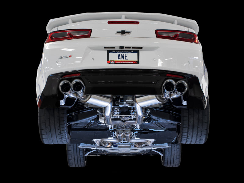 AWE Tuning 16-19 Chevy Camaro SS Touring Edition Cat-Back Exhaust with Quad Chrome Silver Tips