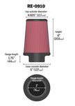 K&N Engineering Universal Rubber Air Filter 3 inch Flanged for Automotive and Equipment Applications