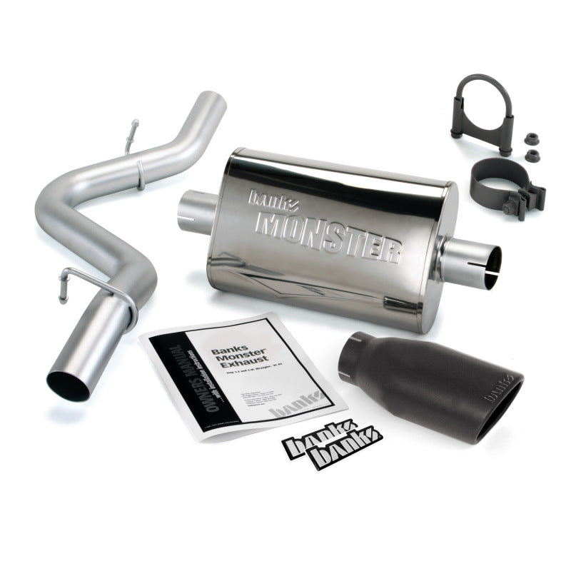 Banks Power 97-99 Jeep Wrangler 2.5/4.0L Monster Exhaust System with Ceramic Black Tip