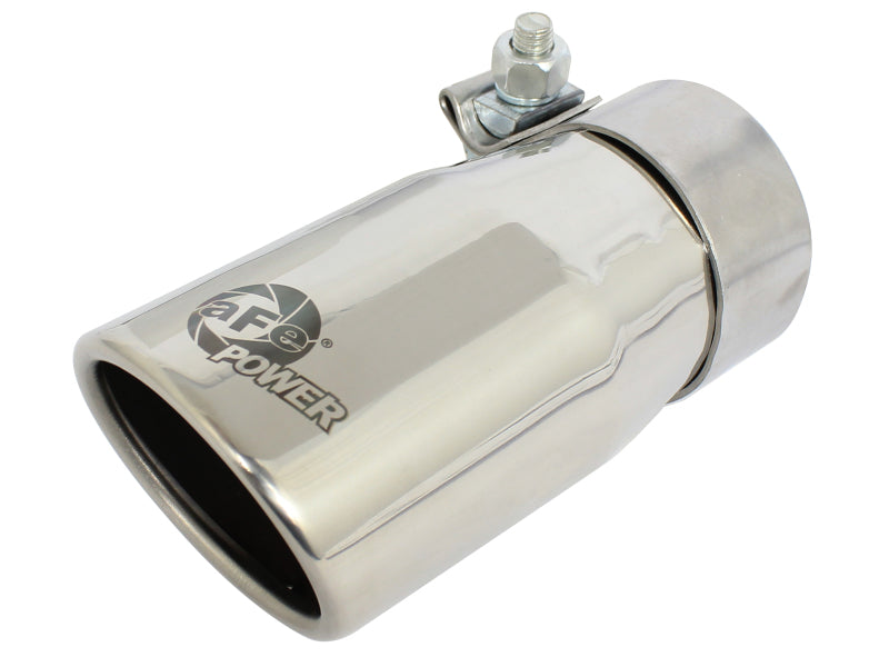 aFe Mach Force XP Universal Exhaust Tip 2.5-inch Inlet x 3.25-inch Outlet, Polished Stainless Steel, 6-inch Length