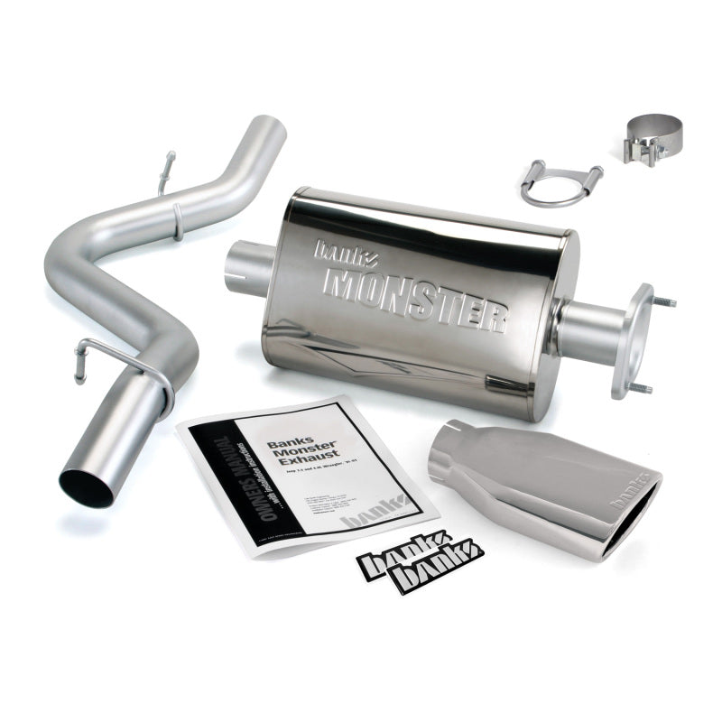 Banks Power 04-06 Jeep Wrangler 4.0L Monster Exhaust System with Stainless Steel Single Exit and Chrome Tip