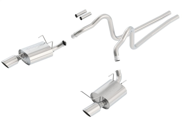 Borla S-Type Cat-Back Exhaust System for 2011-2014 Ford Mustang 3.7L V6 - Chrome Tips