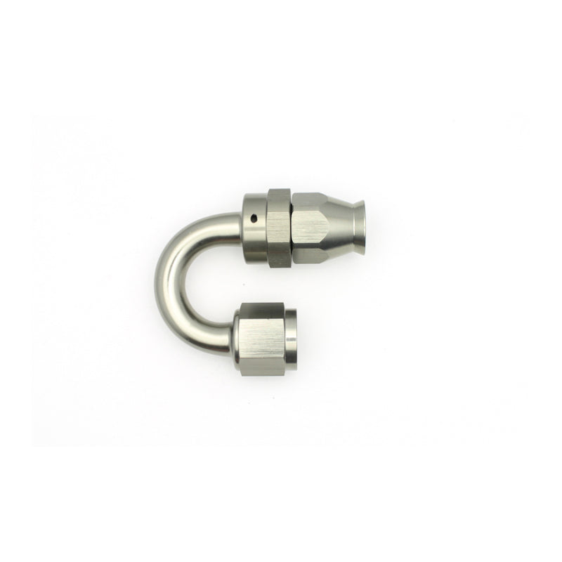 DeatschWerks 8AN Female Swivel 180-Degree Hose End PTFE with Olive Insert - Anodized DW Titanium