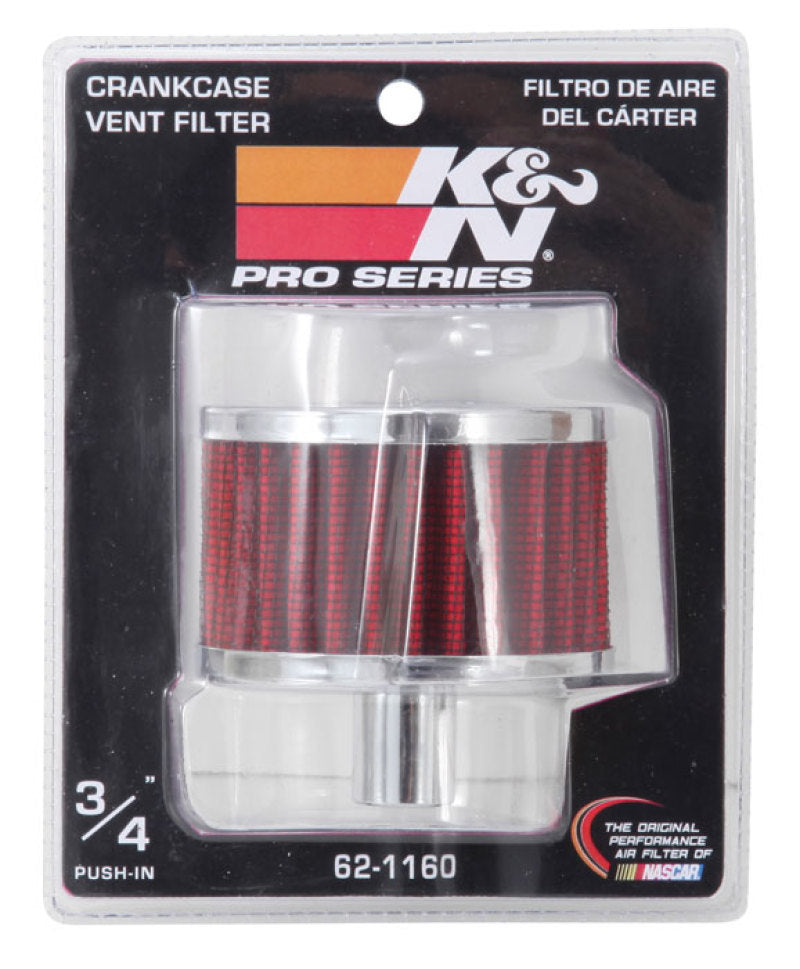 K&N Engineering 62-1160 Chrome Crankcase Vent Filter for Classic and Racing Engines
