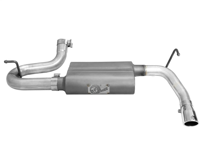 aFe Scorpion 2-1/2 Inch Aluminized Steel Axle-Back Exhaust System with Polished Tip for Jeep Wrangler (2007-2018) V6-3.6L/3.8L