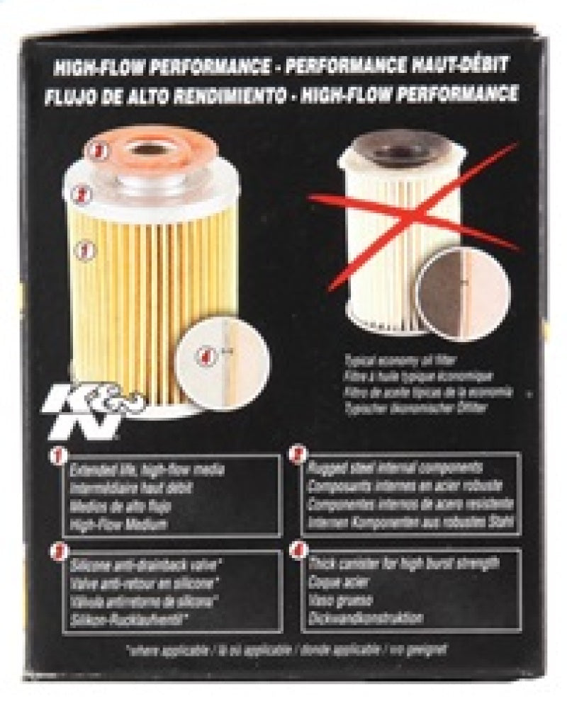 K&N Engineering HP-1004 Universal Performance Gold Oil Filter for Engine Protection and High Flow