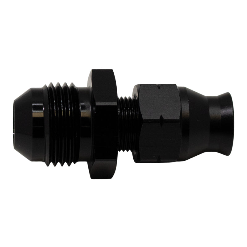 DeatschWerks 8AN Male Flare to 5/16 Inch Hardline Compression Adapter - Anodized Matte Black