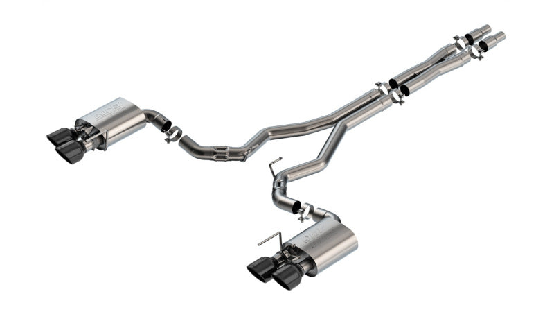 Borla ATAK Cat-Back Exhaust System for 2024-2025 Ford Mustang Dark Horse 5.0L V8 with Active Exhaust - BC Tips