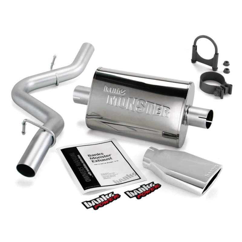 Banks Power 97-99 Jeep Wrangler 2.5L/4.0L Slip Fit Cat Monster Exhaust System with Chrome Tip
