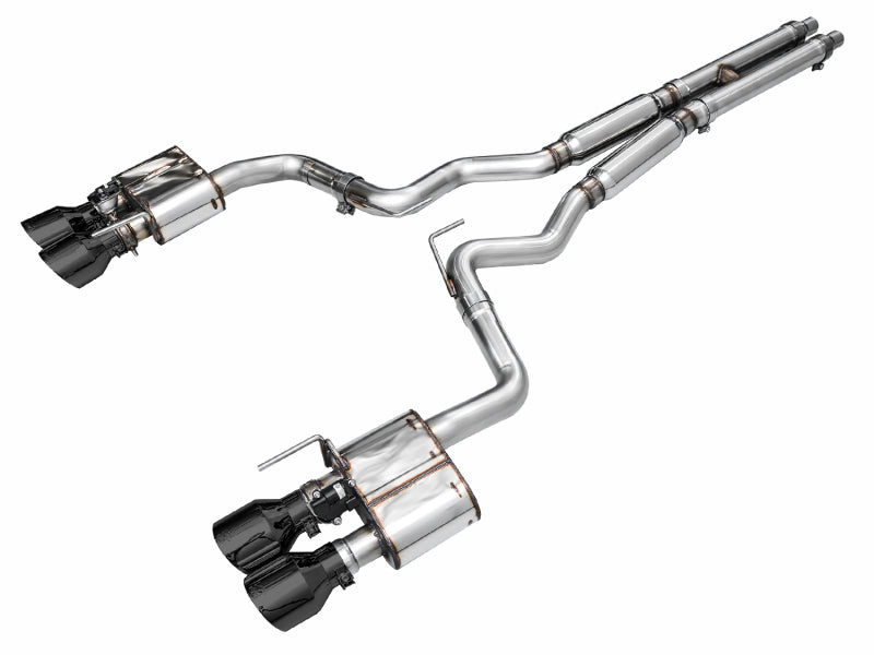 AWE Tuning SwitchPath Cat-Back Exhaust for Ford Mustang Dark Horse S650 with Quad Diamond Black Tips