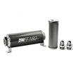 DeatschWerks Stainless Steel 8AN 10 Micron Inline Fuel Filter Housing Kit (160mm)