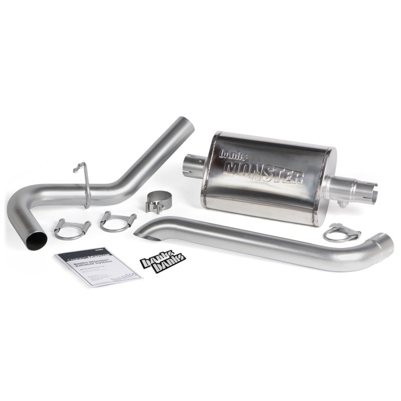 Banks Power 87-01 Jeep 4.0L Cherokee Monster Exhaust System with 2.5-Inch Mandrel-Bent Tailpipe and Straight-Through Muffler
