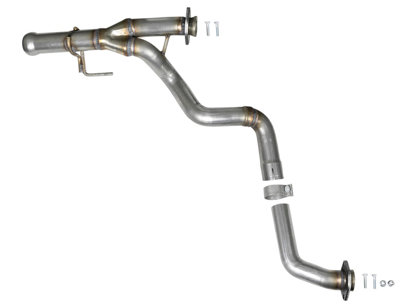 aFe Power Twisted Steel Y-Pipe 2-1/4 Inch to 2-1/2 Inch 409 Stainless Steel for Jeep Wrangler JL & Gladiator JT V6-3.6L