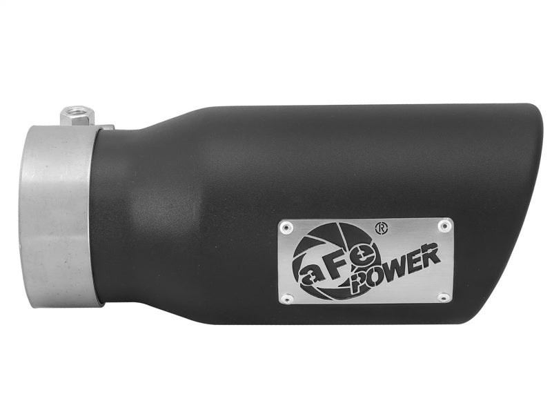 aFe Mach Force-Xp 3-inch Inlet x 4-inch Outlet Stainless Steel Clamp-On Exhaust Tip with Black Finish