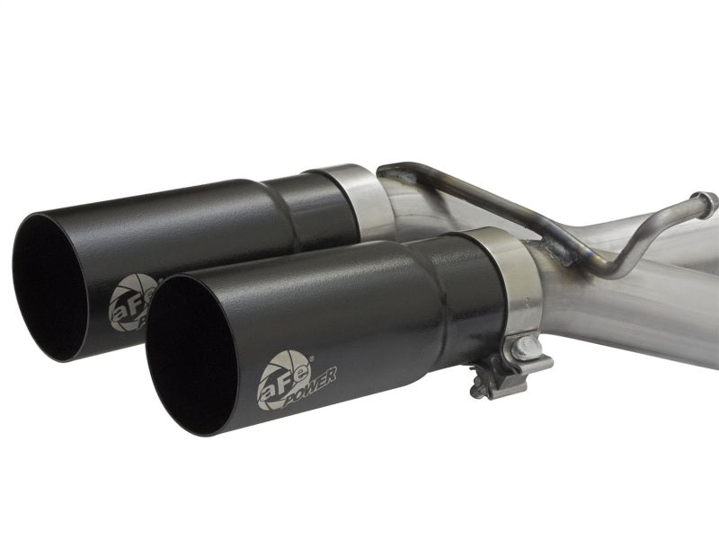 aFe Rebel Series Dual Center Exit Cat-Back Exhaust System for Jeep Wrangler (JK) 3.6L/3.8L - Stainless Steel with Black Tips