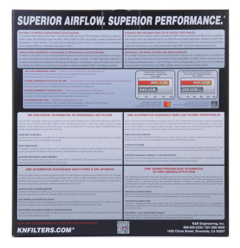 K&N Engineering E-1090 Replacement Air Filter for AMC, Ford, and Dodge Vehicles