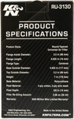 K&N Engineering Universal Rubber Air Filter with 3.5-inch Flange and 7-inch Height