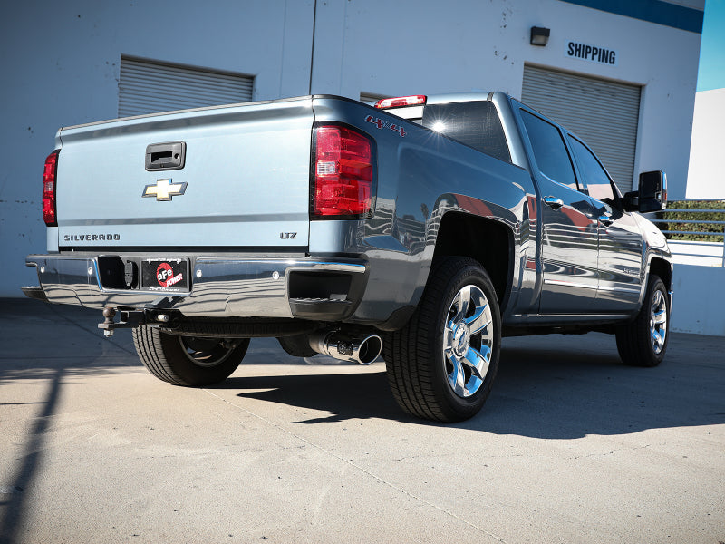 aFe Apollo GT Series 4-inch 409 Stainless Steel Cat-Back Exhaust System with Polished Tip for Chevrolet Silverado and GMC Sierra 1500 (2014-2016)