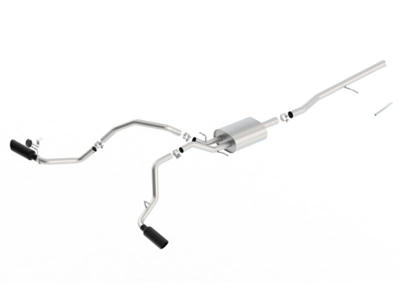 Borla ATAK Cat-Back Exhaust System with Black Chrome Tips for 2014-2018 Chevy Silverado 1500 and GMC Sierra 1500 5.3L V8