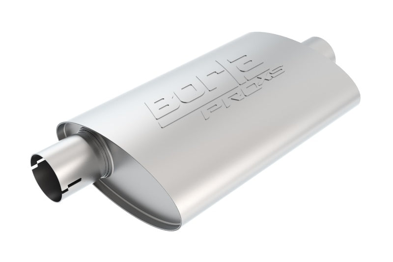 Borla ProXS Universal Oval Muffler 2.5-inch Offset Inlet and Center Outlet – 14x4x9.5 inches