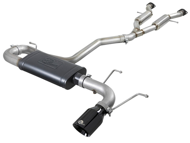 aFe Large Bore HD 3-inch Stainless Steel Cat-Back Exhaust with Black Tips for Jeep Grand Cherokee WK2 (2014-2019) V6-3.6L