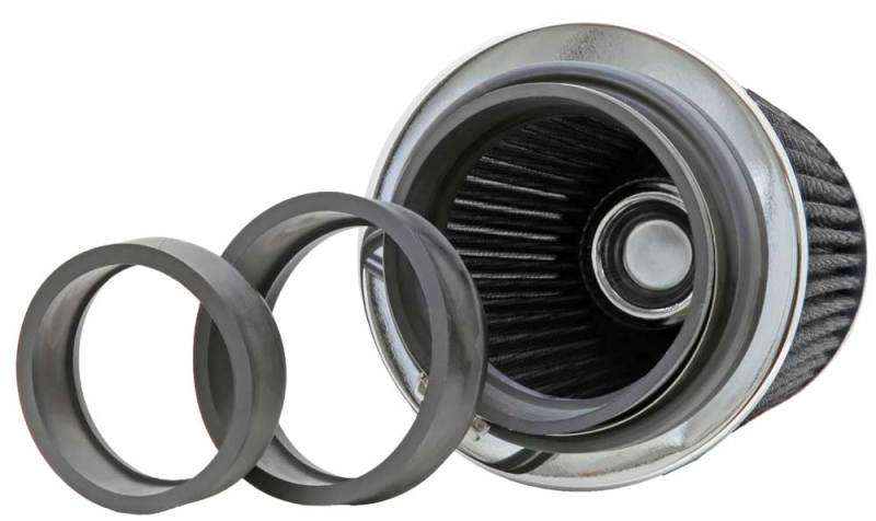 K&N Engineering RG-1001WT Universal Chrome Round Tapered Air Filter – 4-Inch Flange, Reusable and Washable