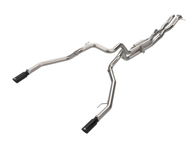 aFe Vulcan Series 3-Inch Stainless Steel Cat-Back Exhaust System with Black Tips for Ford Ranger Raptor 24-26 V6-3.0L