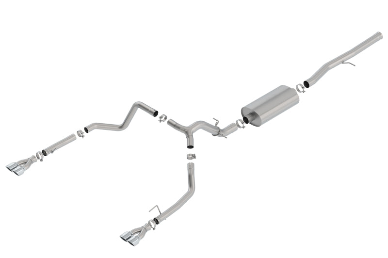 Borla 19 Chevrolet Silverado & GMC Sierra 6.2L SS Touring Cat-Back Exhaust with Square Chrome Tips (Part #140782)