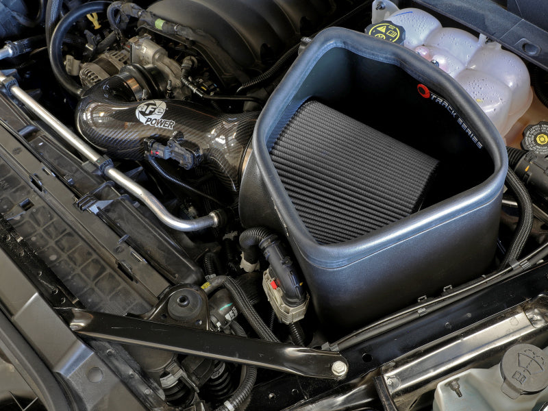 aFe 57-10015D Track Series Carbon Fiber Cold Air Intake System with Pro Dry S Filter for GM Trucks and SUVs 2016-2021