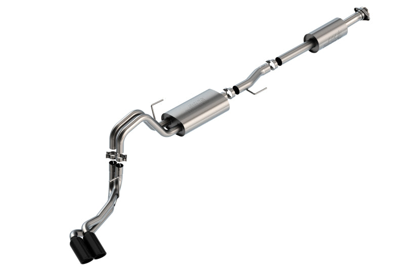 Borla F-150 2021-2025 5.0L Cat-Back Touring Exhaust System with Black Chrome Tips - Part #140873BC