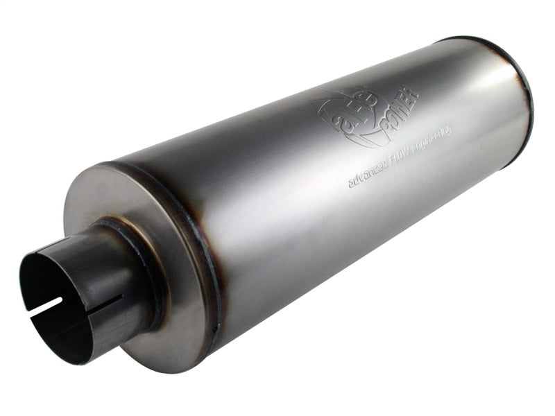 aFe MACH Force-XP Stainless Steel Performance Muffler – 4 Inch Inlet, 8 Inch Diameter, 30 Inch Length