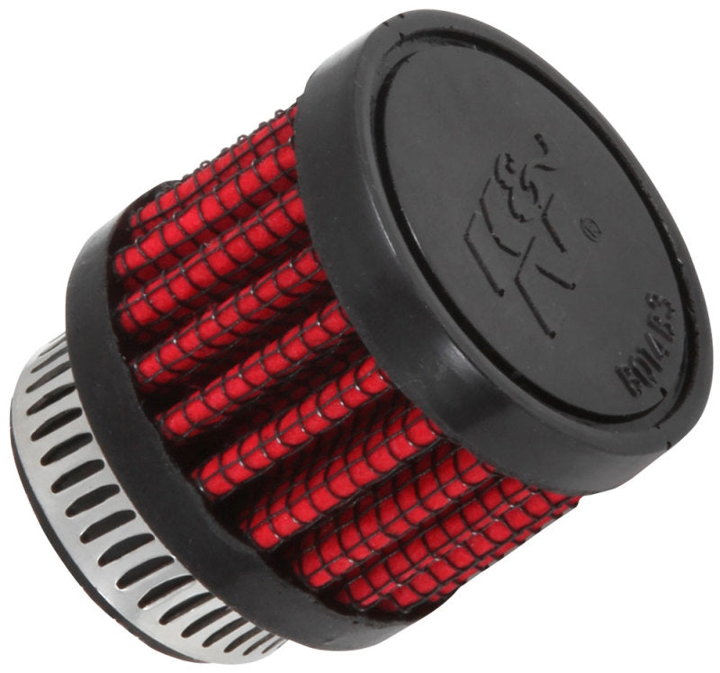 K&N Engineering 62-1560 Clamp-On Crankcase Vent Filter with Black Rubber Top and Base