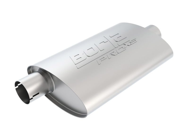 Borla ProXS Universal Oval Muffler 2.5-inch Offset Inlet and Center Outlet – 14x4x9.5 inches