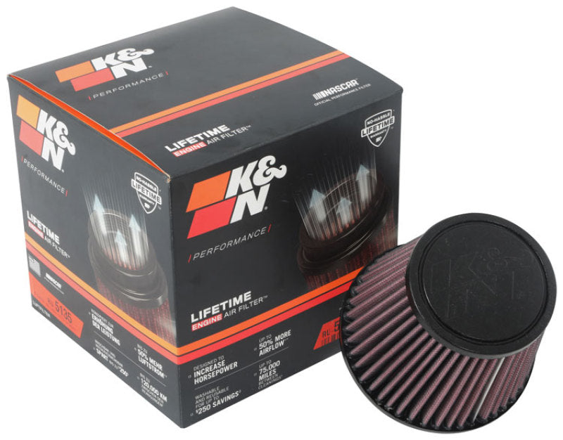 K&N Engineering Universal Clamp-On Air Filter — 2-3/4 Inch Flange, 5-1/16 Inch Base, 3-1/2 Inch Top for Automotive & Equipment