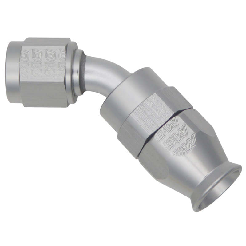 DeatschWerks 6AN Female Swivel 45-Degree Hose End PTFE with Olive Insert - Anodized Titanium