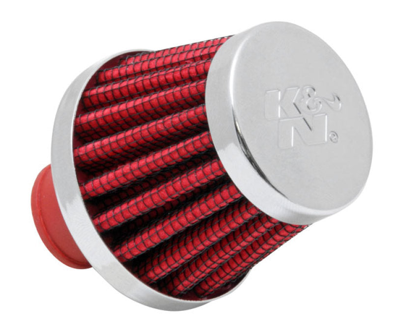 K&N Engineering 62-1600RD Crankcase Vent Filter with Chrome Top and Steel Base for Classic and Racing Engines