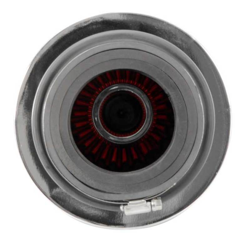 K&N Engineering Universal Air Filter Chrome Round Tapered - 4 Inch Flange ID, 1.125 Inch Flange Length, 9.5 Inch Height
