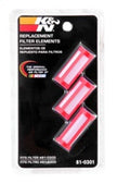 K&N Engineering Replacement Fuel Filter Element Kit for 81-0300 Clear View Fuel Filter, 3 Pack