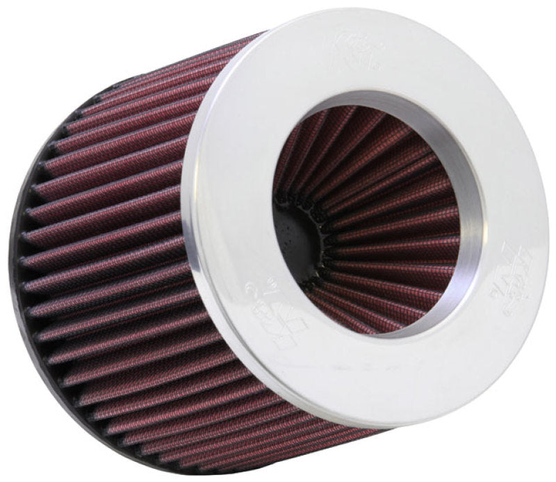 K&N Engineering Universal Inverted Top Air Filter - 3 inch Flange, 6 inch Base, 5 1/4 inch Top, 5 inch Height, Polished Finish