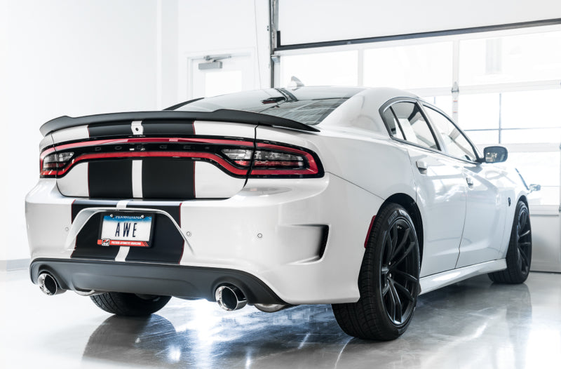 AWE Tuning Track Edition Exhaust for 2015+ Dodge Charger 6.4L/6.2L with Chrome Silver Tips