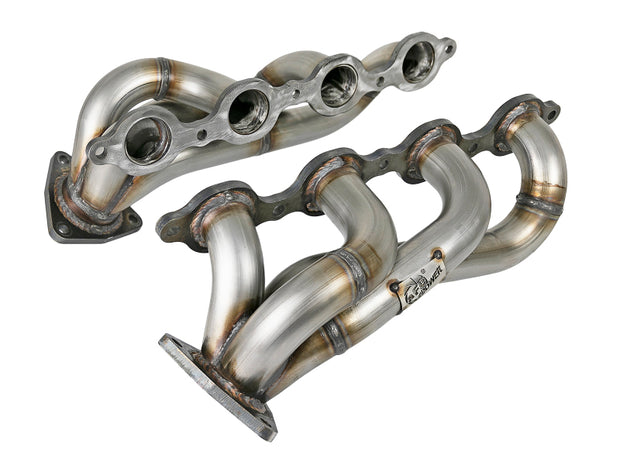 aFe Twisted Steel 1-3/4 inch 304 Stainless Steel Short Tube Header for 2019 GM Silverado and Sierra 1500 V8-5.3L/6.2L