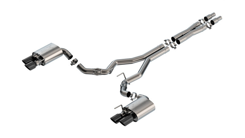 Borla 2024-2025 Ford Mustang GT 5.0L V8 ATAK Cat-Back Exhaust System with Black Chrome Tips